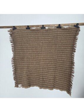 Vintage Amana Woolen Mills 100% Wool Blanket Throw Multicolor 41x41